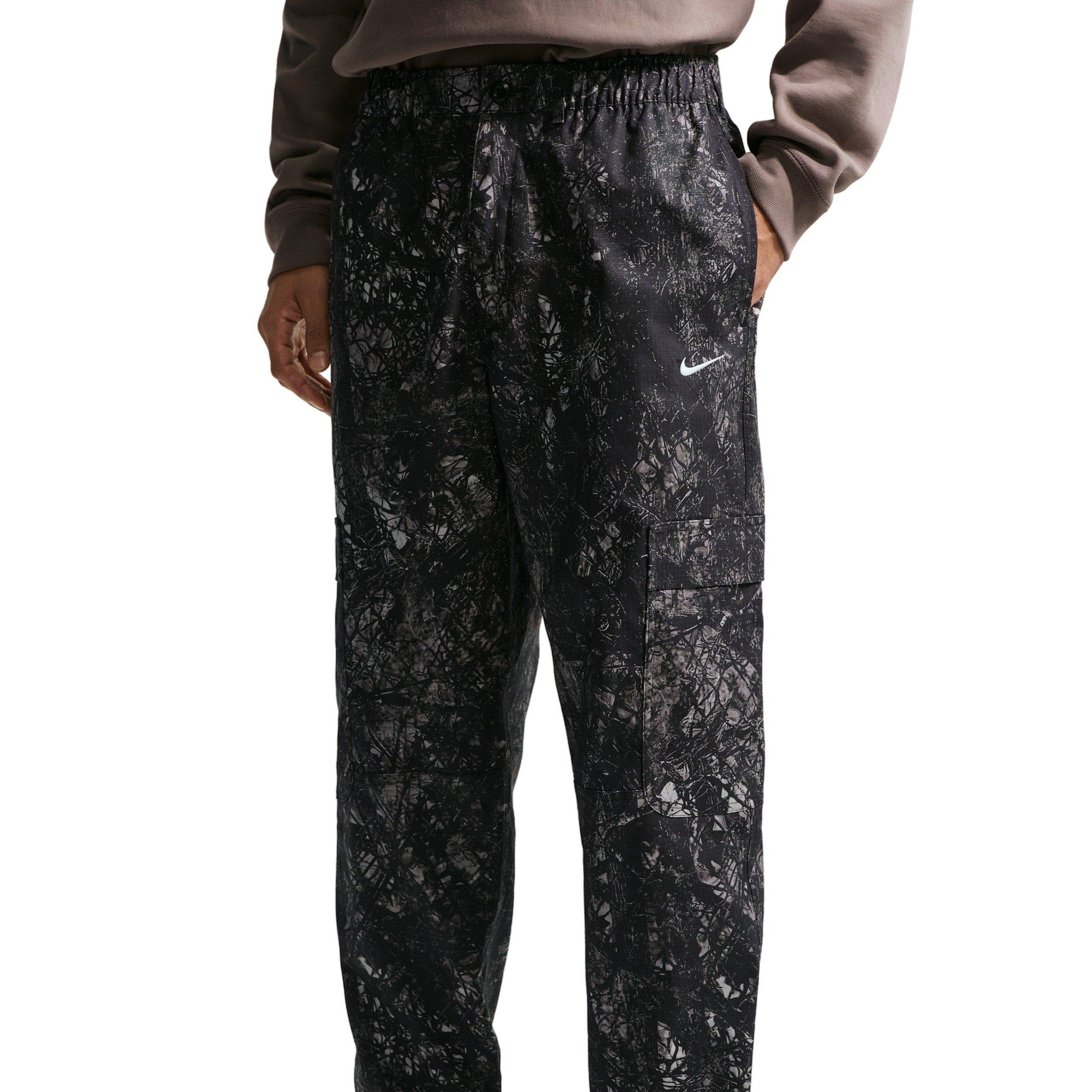 Nike Men's Club Woven Cargo Pants - Black Camo - BLACK CAMO